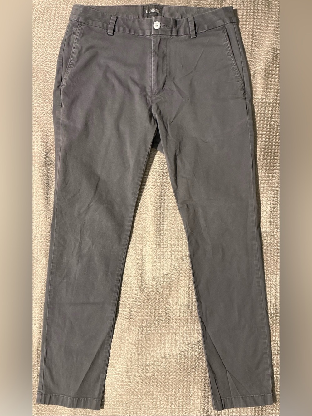 LINKSOUL Crosby Chino Men’s 32R Gray Tencel Stretch Golf Pants LS6195